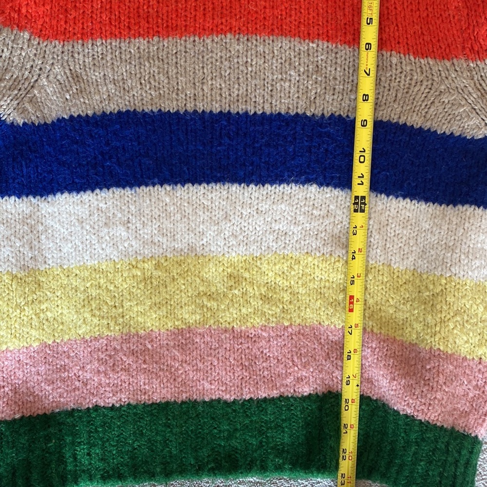 Anthropologie Gloria rainbow striped chunky knit turtleneck sweater. - Picture 5 of 10